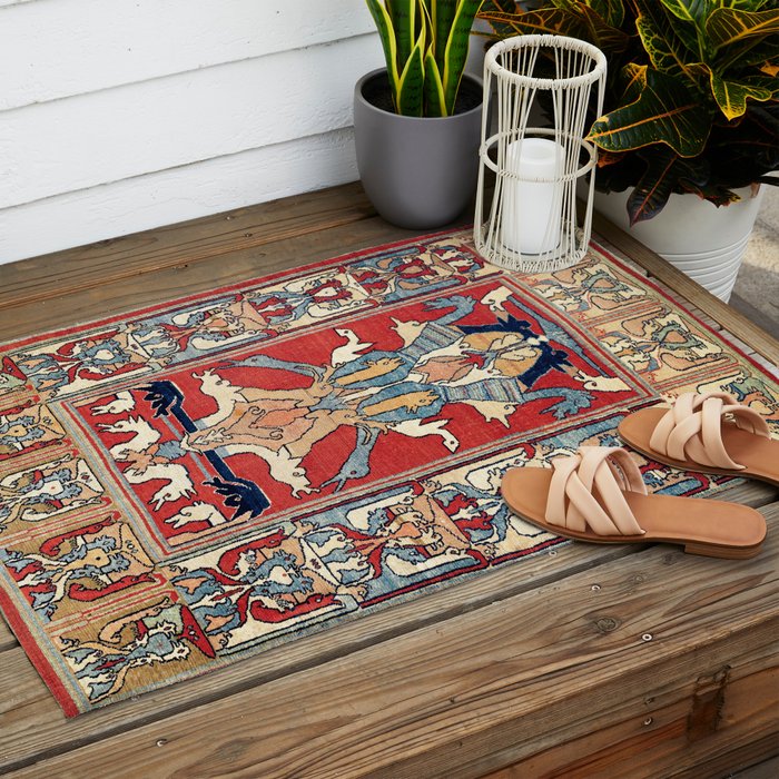 Sehna Kurdish Northwest Persian Rug Print Outdoor Rug Gallery Image 2