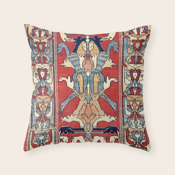 Sehna Kurdish Northwest Persian Rug Print Throw Pillow Gallery Image 6
