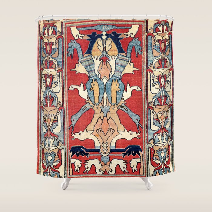 Sehna Kurdish Northwest Persian Rug Print Shower Curtain Gallery Image 1