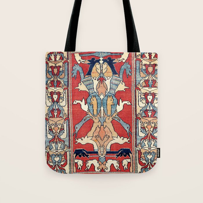 Sehna Kurdish Northwest Persian Rug Print Tote Bag Gallery Image 1