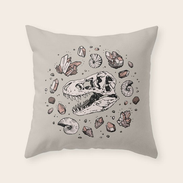 Geo-rex Vortex | Rose Quartz Throw Pillow Gallery Image 6