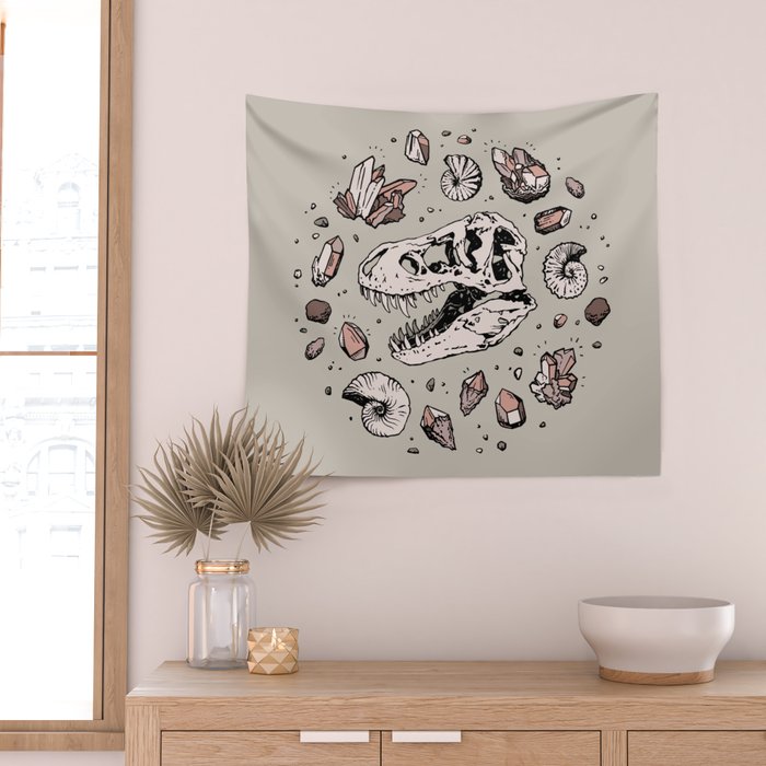 Geo-rex Vortex | Rose Quartz Wall Tapestry Gallery Image 2