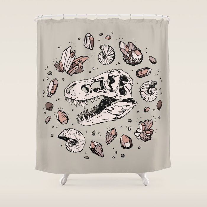 Geo-rex Vortex | Rose Quartz Shower Curtain Gallery Image 1