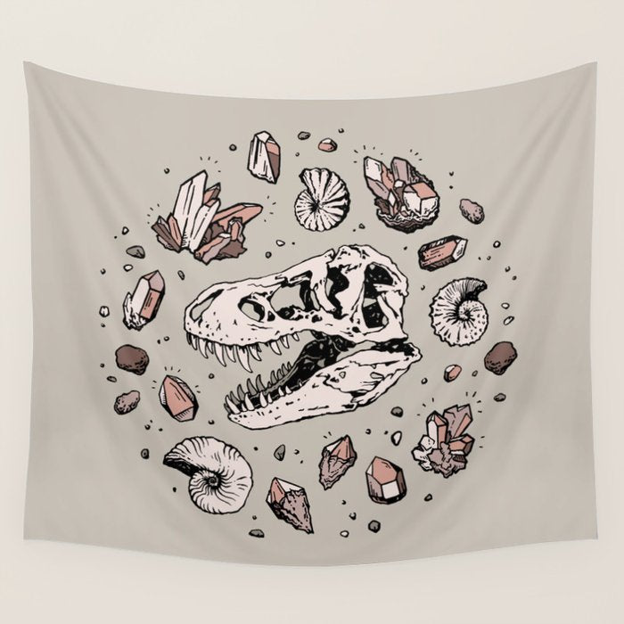 Geo-rex Vortex | Rose Quartz Wall Tapestry Gallery Image 1