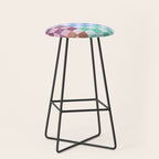 Handmade checker Cool tones Cozy heirloom Stool Gallery Image 1