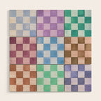 Handmade checker Cool tones Cozy heirloom Wood Wall Art Gallery Image 1
