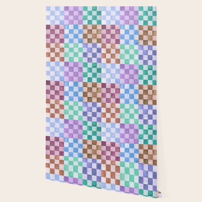 Handmade checker Cool tones Cozy heirloom Wallpaper Gallery Image 2