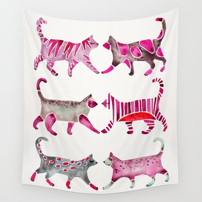 Cat Collection - Magenta Palette Wall Tapestry Gallery Image 4