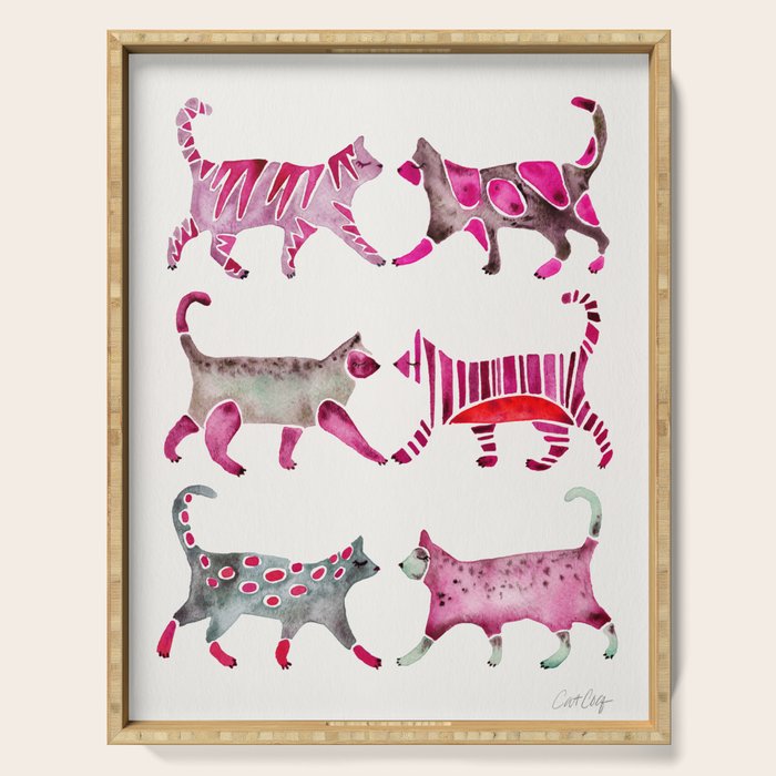Cat Collection - Magenta Palette Serving Tray Gallery Image 1