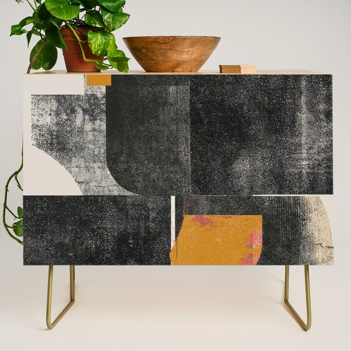 Mid Century Modern Shapes Credenza Gallery Image 1