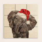 Christmas Baby Elephant Wood Wall Art Gallery Image 1