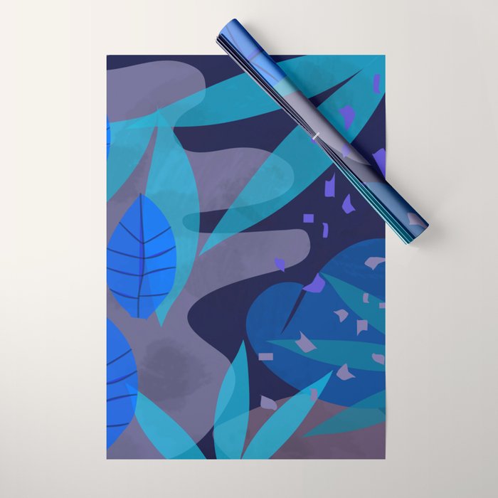 Botanika 6 Blue Wrapping Paper Gallery Image 1