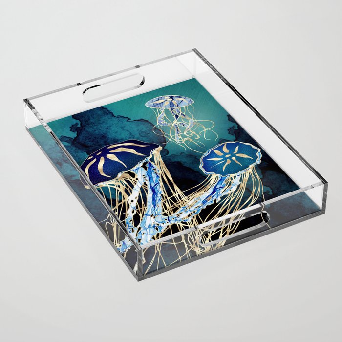 Metallic Jellyfish III Acrylic Tray Gallery Image 1