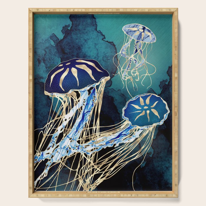 Metallic Jellyfish III Serving Tray Gallery Image 1