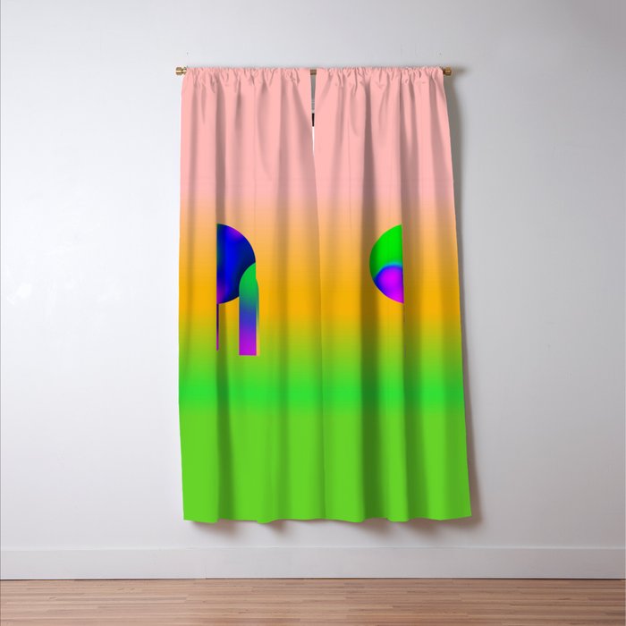 Tuscan  Landscape - Ombre Colors Minimalist Modern Abstract Iluustration  Window Curtain Gallery Image 3