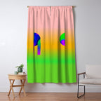 Tuscan  Landscape - Ombre Colors Minimalist Modern Abstract Iluustration  Window Curtain Gallery Image 5
