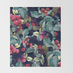Wild Blackberry - Night  Throw Blanket Gallery Image 2
