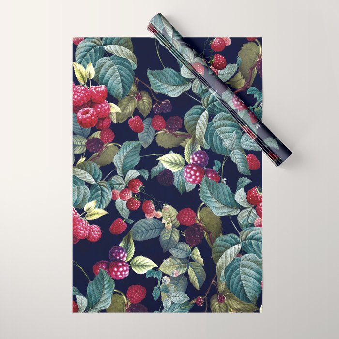 Wild Blackberry - Night  Wrapping Paper Gallery Image 1