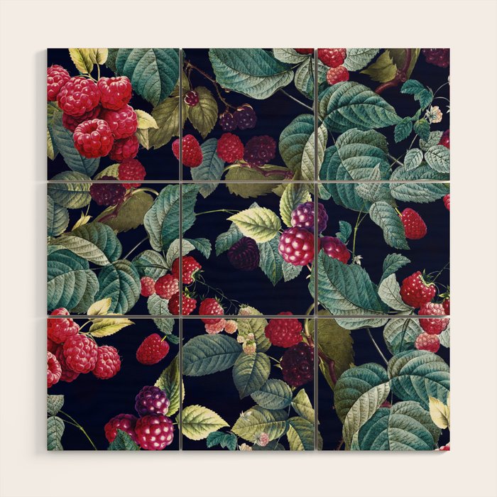 Wild Blackberry - Night  Wood Wall Art Gallery Image 1
