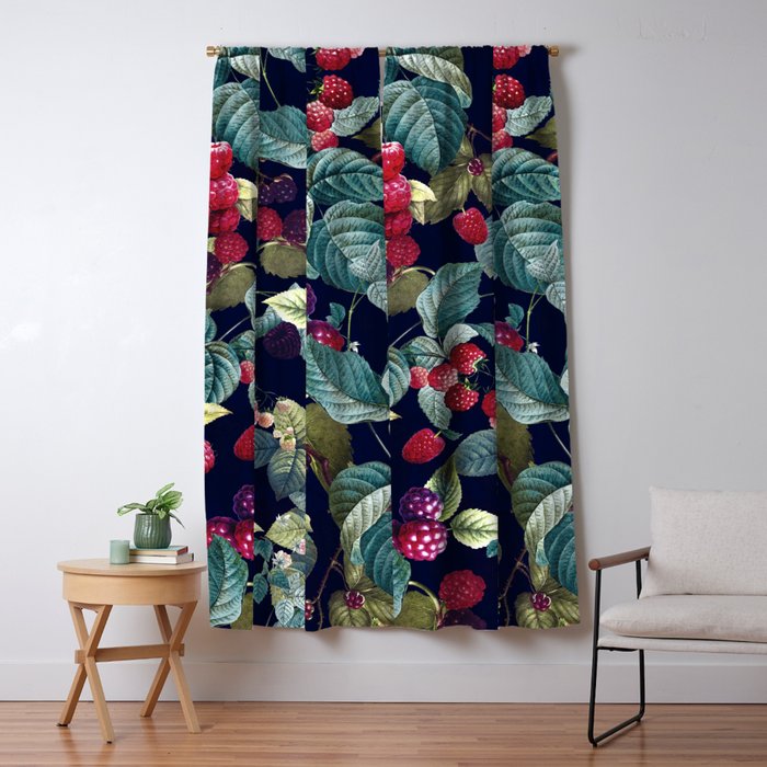Wild Blackberry - Night  Window Curtain Gallery Image 1
