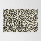 Folk Art Bunnies - black and cream Rug Gallery Image 2