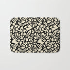 Folk Art Bunnies - black and cream Bath Mat Gallery Image 1