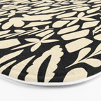 Folk Art Bunnies - black and cream Bath Mat Gallery Image 3