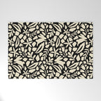 Folk Art Bunnies - black and cream Welcome Mat Gallery Image 1