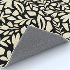 Folk Art Bunnies - black and cream Rug Gallery Image 4