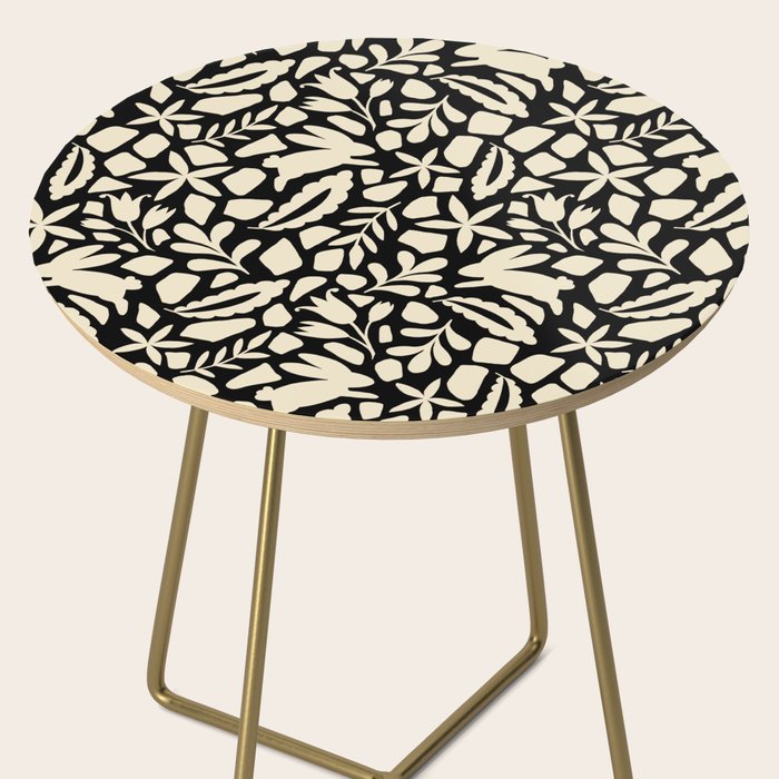 Folk Art Bunnies - black and cream Side Table Gallery Image 2