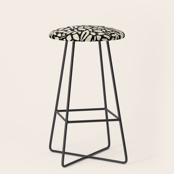Folk Art Bunnies - black and cream Stool Gallery Image 1