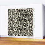 Folk Art Bunnies - black and cream Wall Mural Gallery Image 2