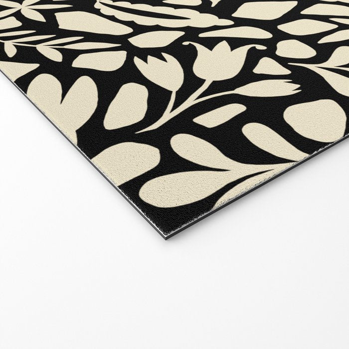 Folk Art Bunnies - black and cream Welcome Mat Gallery Image 2