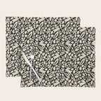 Folk Art Bunnies - black and cream Placemat Gallery Image 1