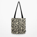 Folk Art Bunnies - black and cream Tote Bag Gallery Image 2