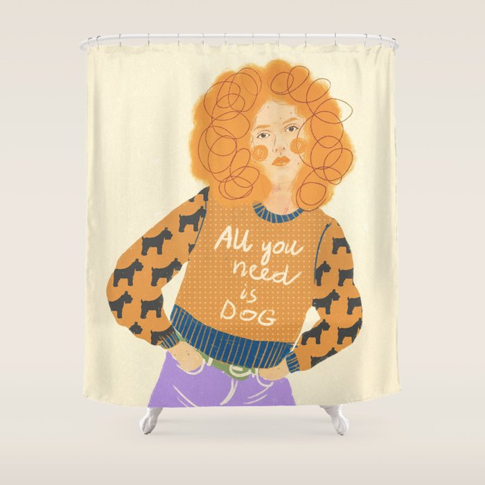 Dog love Shower Curtain Gallery Image 1