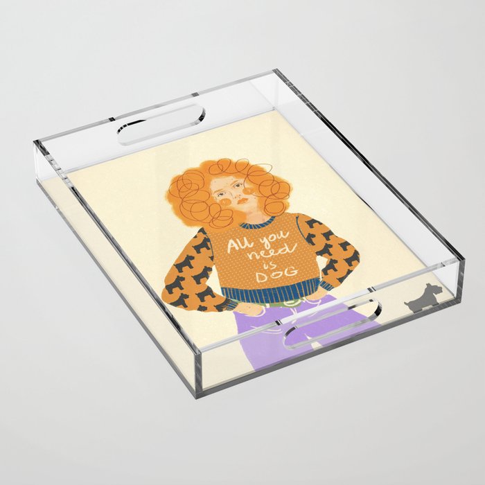 Dog love Acrylic Tray Gallery Image 1