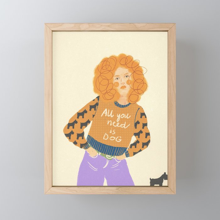 Dog love Mini Art Print Gallery Image 1