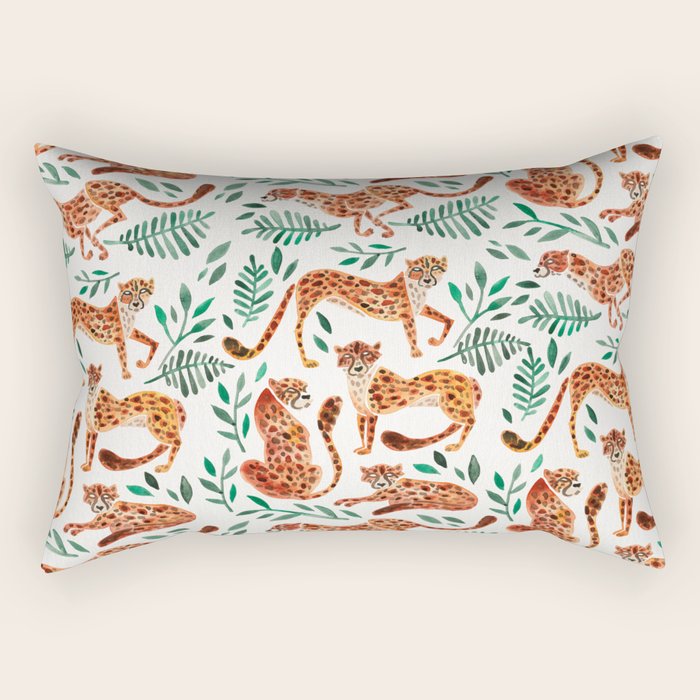 Cheetah Collection â Orange & Green Palette Rectangular Pillow Gallery Image 2