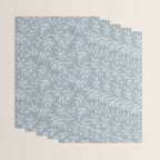 Simple Scandinavian Ditsy Leaf Pattern Blue Grey Wrapping Paper Gallery Image 3