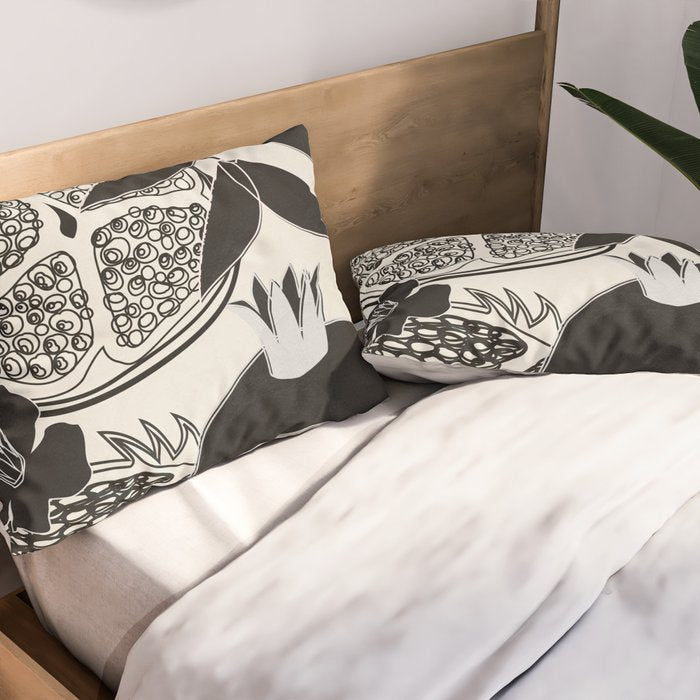 Line Art Pomegranates 1 Pillow Sham Gallery Image 2