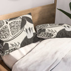 Line Art Pomegranates 1 Pillow Sham Gallery Image 2