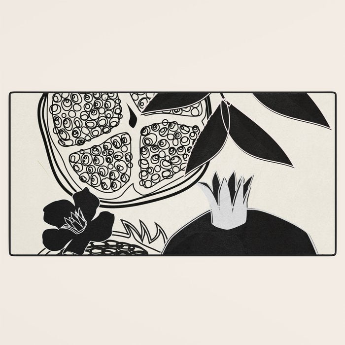 Line Art Pomegranates 1 Desk Mat Gallery Image 3