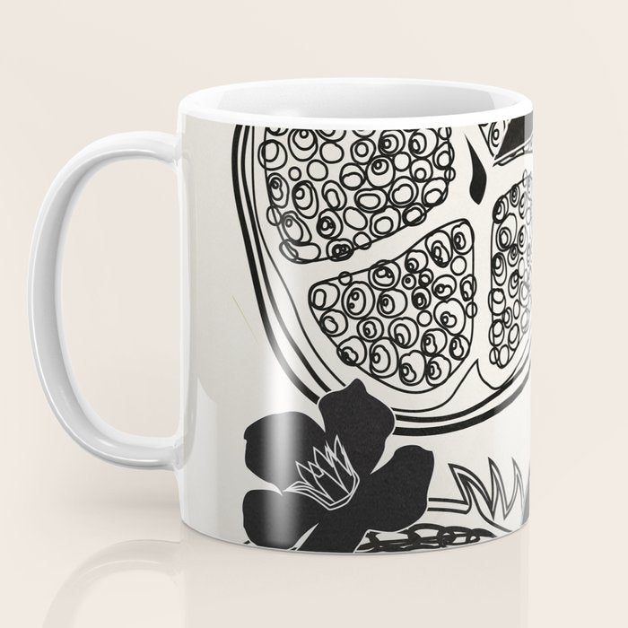 Line Art Pomegranates 1 Coffee Mug Gallery Image 3