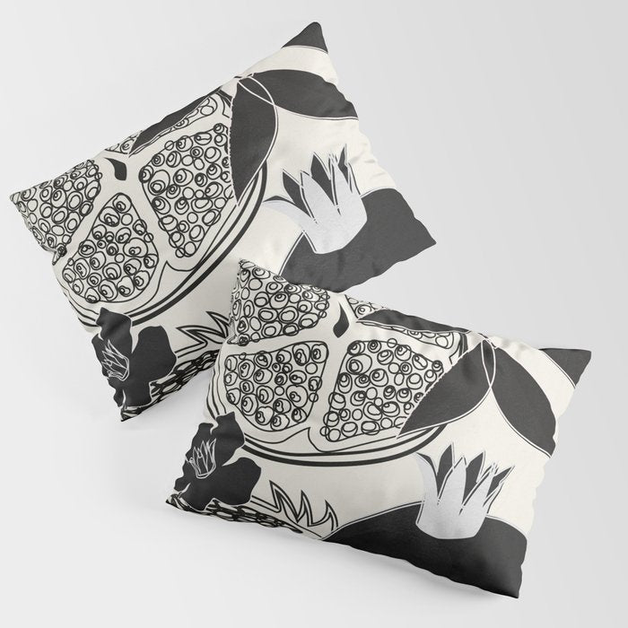Line Art Pomegranates 1 Pillow Sham Gallery Image 3