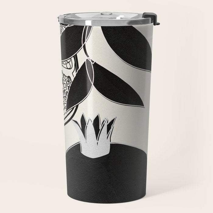 Line Art Pomegranates 1 Travel Mug Gallery Image 2