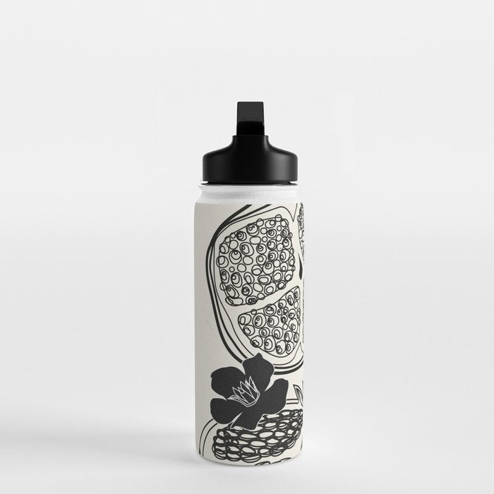 Line Art Pomegranates 1 Water Bottle Gallery Image 3