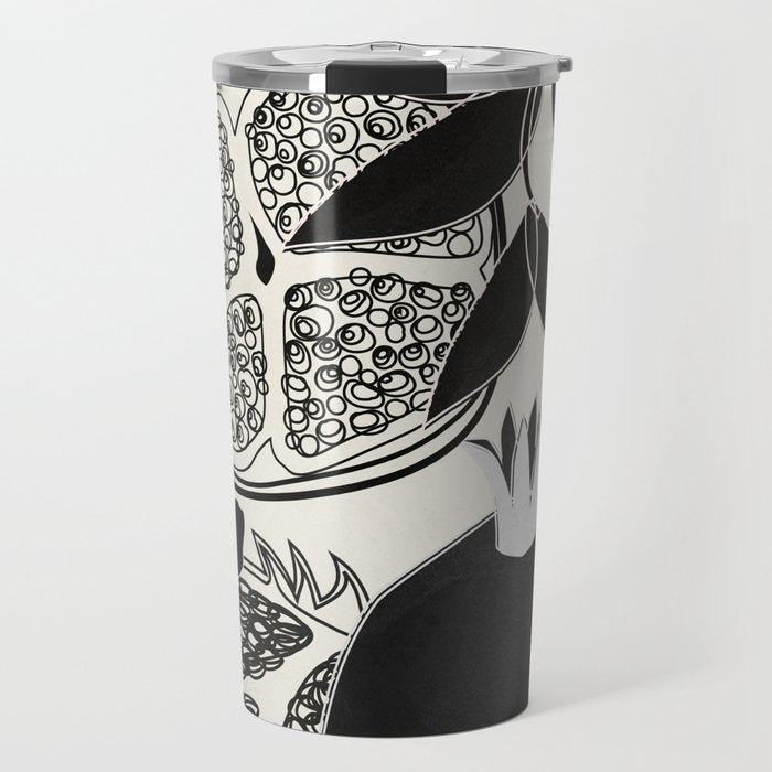 Line Art Pomegranates 1 Travel Mug Gallery Image 1