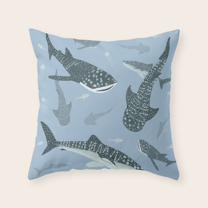 Whale Sharks Throw Pillow Gallery Image 1