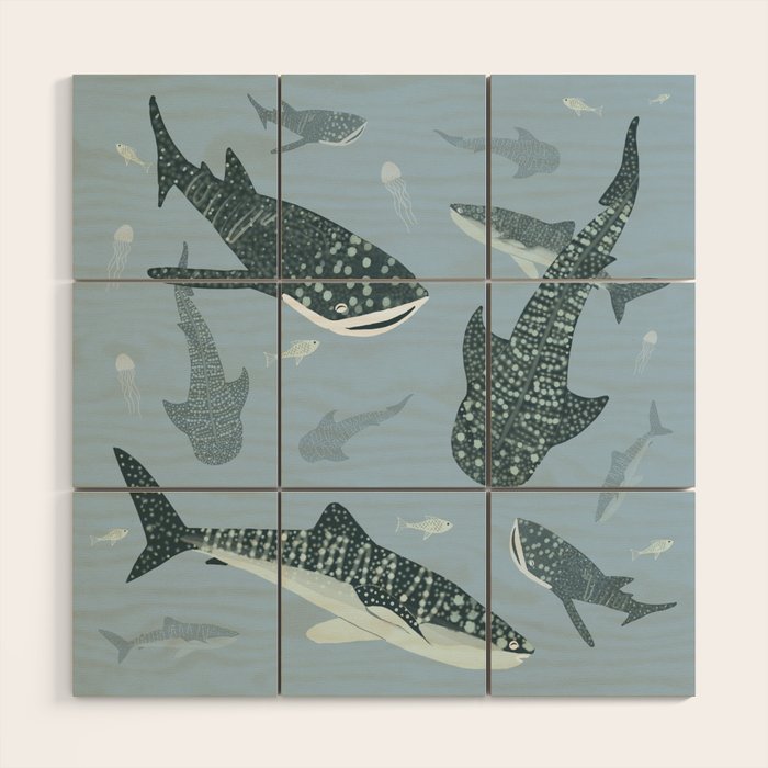 Whale Sharks Wood Wall Art Gallery Image 1